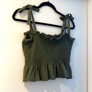 H&M Olive Green Crop Top